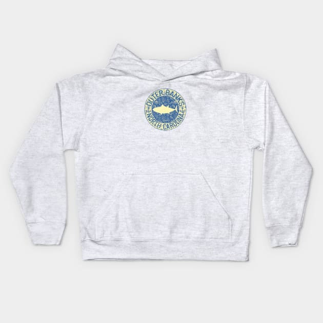 Outer Banks, North Carolina, Bluefin Tuna Kids Hoodie by jcombs